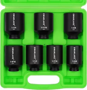 7 PCS 1/2" Drive SAE Impact Socket Set Spindle Axle Nut Sockets 1-3/8" to 1-3/4" - Bild 1 von 8
