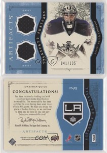 2011-12 Upper Deck Artifacts Treasured Swatches Blue /135 Jonathan Quick #TS-JQ