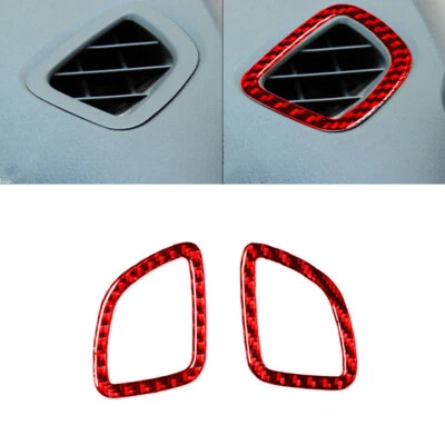 Red Carbon Fiber Side Demist Air Vent Outlet Cover For Subaru Forester 2005-2008 Foto 1 de 4