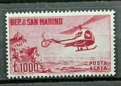 FRANCOBOLLI SAN MARINO 1961 ELICOTTERO NUOVO POSTA AEREA MNH** P.A. (C.X) - Immagine 1 di 2