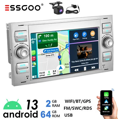 32G Für Ford Fusion Fiesta Mondeo Transit Autoradio Android 14 GPS FM RDS Kamera - Bild 1 von 4