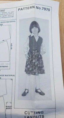 Vintage pattern 7970  Waistcoat & Skirt Size 8 Chest 26" Waist 23" - Image 1 of 2