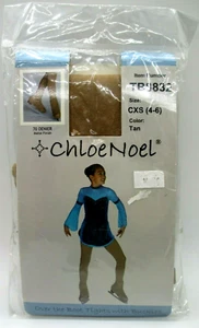 New Chloe Noel Tan CXS (4-6) 70 denier Ice Skating tights - Picture 1 of 2