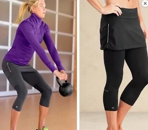 Athleta S Womens Yoga Skirt + Legging Contender 2 in 1 Capri Dark Blue - Picture 1 of 7