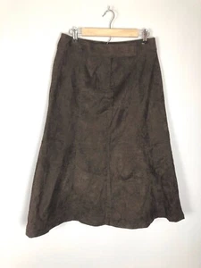 Liz Claiborne Brown Faux Suede Skirt, Size 10P - Picture 1 of 3