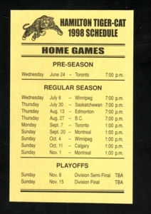Hamilton Tiger-Cats--Programma tascabile 1998--CFL - Foto 1 di 1