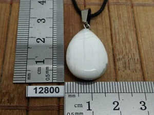 Pendentif HOWLITE + cordon reglable mineraux pierre semi precieuse bijou reiki - Imagen 1 de 2