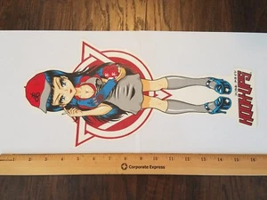 VTG HOOK UPS HUGE EVIL GIRL SCOUT SEXY SMOKING HOT NOS SKATEBOARD DECK STICKER ! - Picture 1 of 1