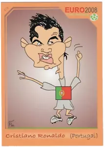RARE 2008 EURO (AUS-SWITZER) CARICATURE CARD #3 CRISTIANO RONALDO PORTUGAL - Picture 1 of 2