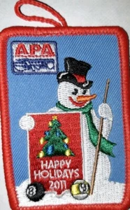 ┥🙂 PARCHE DE NAVIDAD NAVIDAD HAPPY HOLIDAYS 2011 ADORNO JUGADORES DE BILLAR AMERICANOS - Imagen 1 de 1