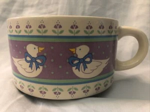 Vintage Ducks Soup Mug w/Handle Dinner Bowl Cup Ducks 1987 Retro Cottage Core - Picture 1 of 10