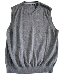 IZOD PREMIUM ESSENTIALS Mens Sz L Carbon HTR Wool Vest - Picture 1 of 4
