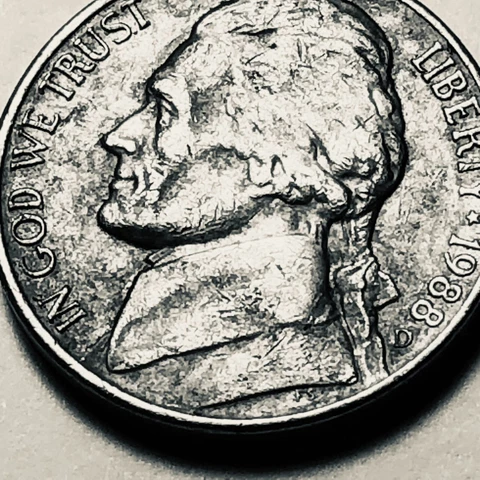 1988 D Jefferson nickel circulated folder filler FREE SHIPPING Cover