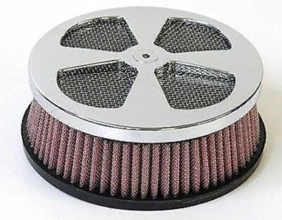 Hi-Flow 空气净化器 Chrome Four Spade 5 7/8 英寸圆形 Harley Davidson Sportster  — 第 1/4 张图片