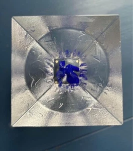 Rare Vintage A Bertil Vallien For Kosta Boda, Sweden Modern Square Glass Bowl - Picture 1 of 5