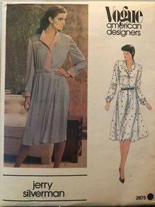 Vogue Pattern 2673 MISSES DRESS & BELT Sz 10 Flare Collar Sleeves Silverman Dsn - Picture 1 of 2