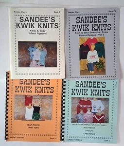 Lote de 4 libros de patrones de punto de Sandee's Kwik - suéteres, sudaderas y camisetas sin mangas - Imagen 1 de 9