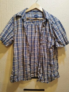 Gap Shirt Mens Large Fitted Multi Check Colour Short Sleeve Cotton - Picture 1 of 5