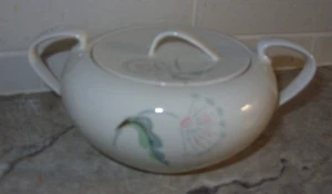 Kokura Japan Palmyra Pink Gray MCM Sugar Bowl w Matching Lid Very Good Condition - Bild 1 von 6
