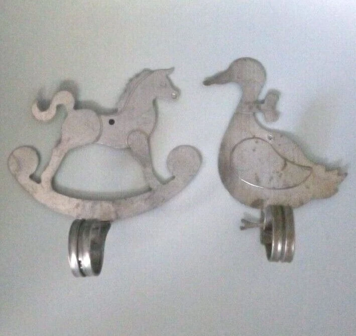 Винтажные настенные крючки с металлическим вырезом для лошади и утки декор детской комнаты Grandmacore - Изображение 1 из 1