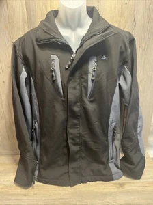 Snozu Performance Jacket Mens Large Black/ Gray Full Zip Softshell Outerwear - Picture 1 of 7