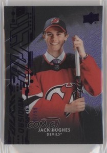 2019-20 SPx UD Black Obsidian Rookies Purple /99 Jack Hughes #R-JH Rookie RC