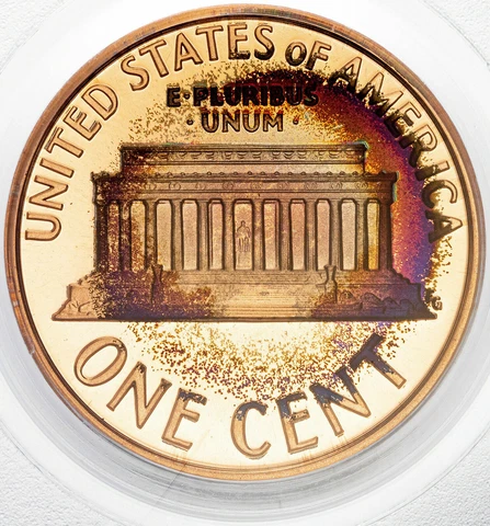 2005-S LINCOLN MEMORIAL PENNY PCGS PR69RD DCAM PROOF TARGET COLOR TONING BU (MR) Cover