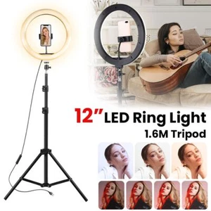 12" LED Ring Light with Stand for YouTube Tiktok Makeup Video Live Phone Selfie - Picture 1 of 15