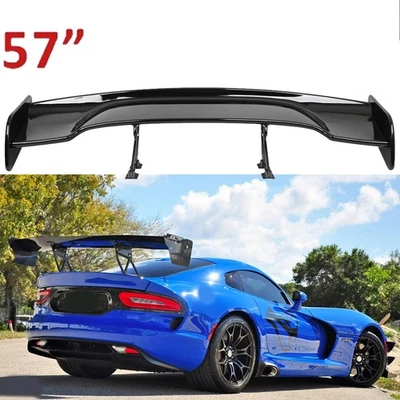 For Dodge Viper Coupe Glossy Black 57"Rear Spoiler Wing Truck GT-Style Screw-On Foto 1 de 4