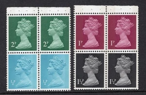 1971 1/2p, 1p, 11/2p & 2p ZUSAMMENMIETER VERTIKALE BOOKLET SCHEIBEN. SG X841/4L - Bild 1 von 1