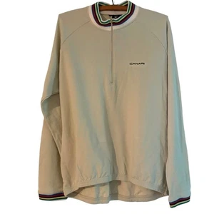 Neu mit Etikett Canari 1/4-Reißverschluss Pullover Sweater Jacke Herren Large khaki beige Radfahren - Bild 1 von 8