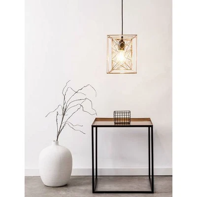 Brilliant Pendelleuchte Kago Kupfer Käfig Schwarz max. 60W E27 Lampe kürzbar - Bild 1 von 4