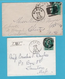 USA 2 covers Boston with "7" and "11" Fancy cancels - Picture 1 of 2