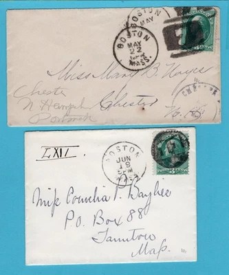 USA 2 covers Boston with "7" and "11" Fancy cancels - Image 1 of 2
