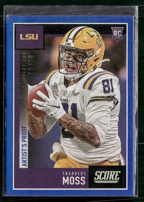 2020 Score #411 Thaddeus Moss Artist's Proof #/35 Rookie - Image 1 of 2