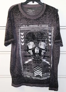 Camiseta para hombre Helix púrpura/negro con gráfico blanco manga corta Burnout talla L - Imagen 1 de 5