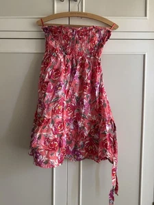Women’s NEXT Bandeau Frilled Top Pink UK Size 16 - Picture 1 of 3