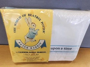 RARE Vtg Cannon Royal Family Beatrix Potter Peter Rabbit Twin Sheet Set NWT New - Picture 1 of 13