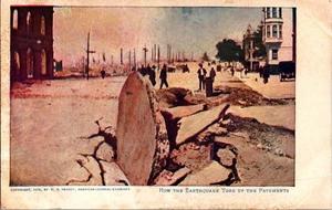 Tarjeta postal de San Francisco 1906 cómo el terremoto rompió el pavimento a122 - Imagen 1 de 2