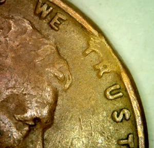 1944 P Error Clipped Planchet Lincoln Wheat Cent - Picture 1 of 4
