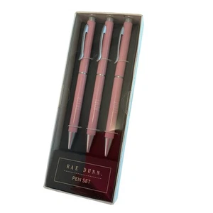 Penne a sfera RAE DUNN FEDE - SPERANZA - AMORE barili di metallo rosa 3 penne inchiostro nero - Foto 1 di 4