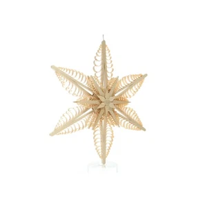 Fensterschmuck Spanstern el. Beleuchtet Mitte mit 2 Sterne Ø40cm NEU Leuchtstern - Bild 1 von 2