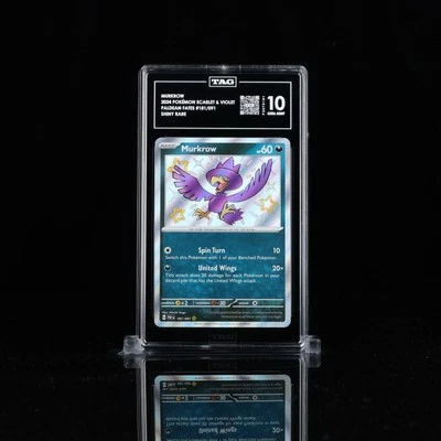 Pokemon Paldean Fates MURKROW #181/091 Shiny Rare - TAG 10 Gem Mint - Image 1 of 3