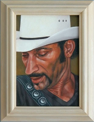 Portrait of Zydeco Joe - original oil painting on canvas - Image 1 of 3