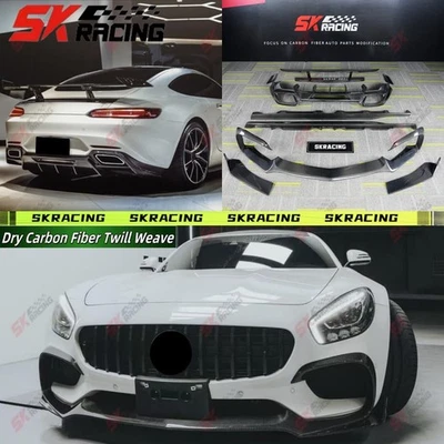 Alerón labial trasero delantero de fibra de carbono real para Mercedes Benz AMG GT GTC GTS GTR 16-21 Foto 1 de 4