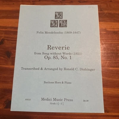 Reverie Op. 85 Nº 1 Por Felix Mendelssohn Barítono Cuerno y Piano Medici HH23! Foto 1 de 3