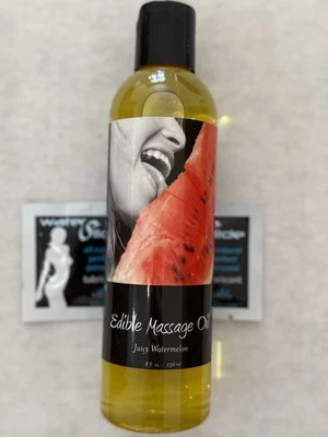 BNIB EARTHLY BODY HEMP SEED EDIBLE MASSAGE OIL JUICY WATERMELON 100% NATURAL 8OZ - Image 1 of 4