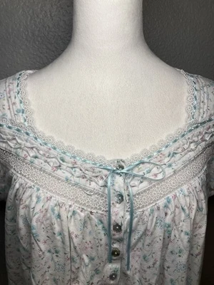 Camisón Eileen West Floral Ballet Sin Mangas Babydoll Encaje Borde Algodón Mediano Foto 1 de 4