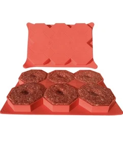 Silicone Burger Press 6 in 1 Compartments Patties Freezer Mold Father’s Day - Picture 1 of 9