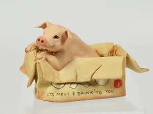 Very Cute Border Fine Arts James Herriot JH12 Nugent Pig in Oxo Box - Picture 1 of 4
